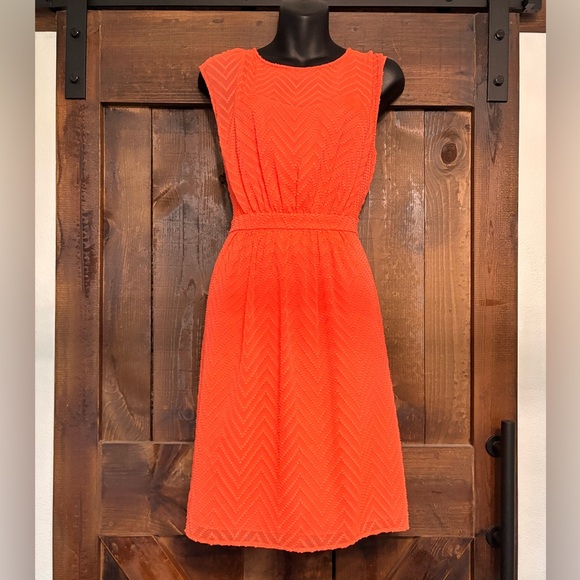 J. Crew Dresses & Skirts - J. Crew Bright Orange Textured Midi Dress